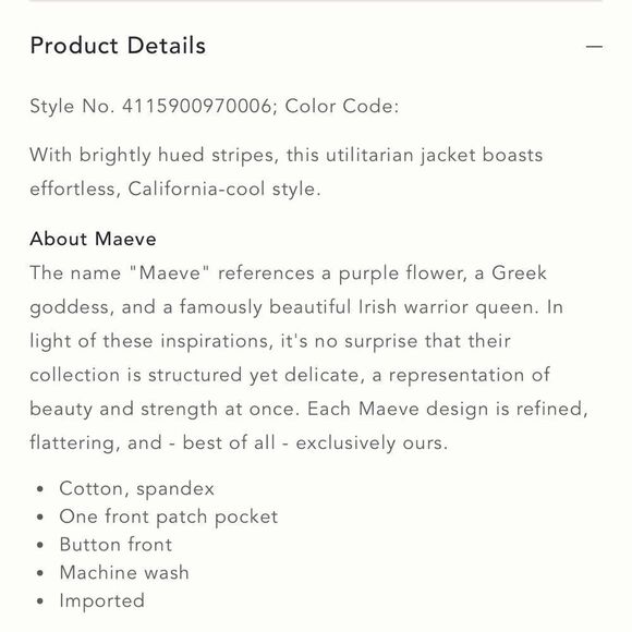 Anthropologie Maeve Striped Button Down Shacket Shirt Jacket NEW Size Medium - Picture 12 of 12